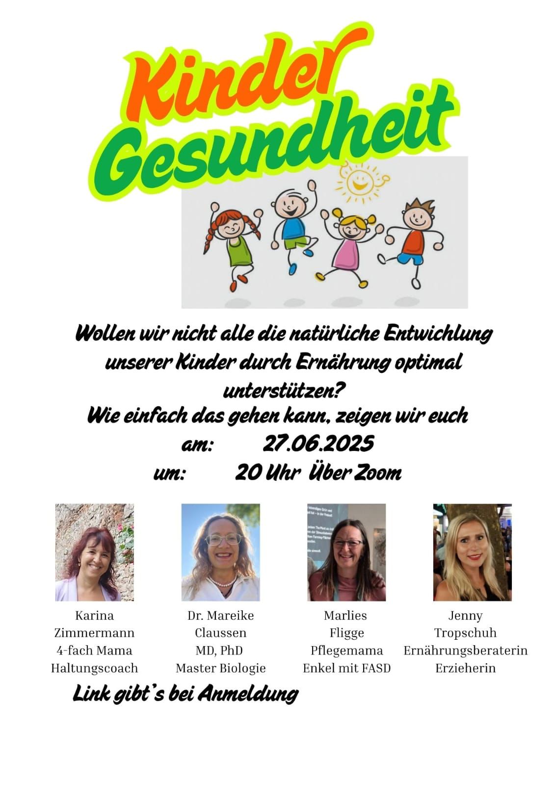 Live-Zoom zum Live-Event: Kinder & Gesundheit – Wie Ernährung die Entwicklung unterstützt